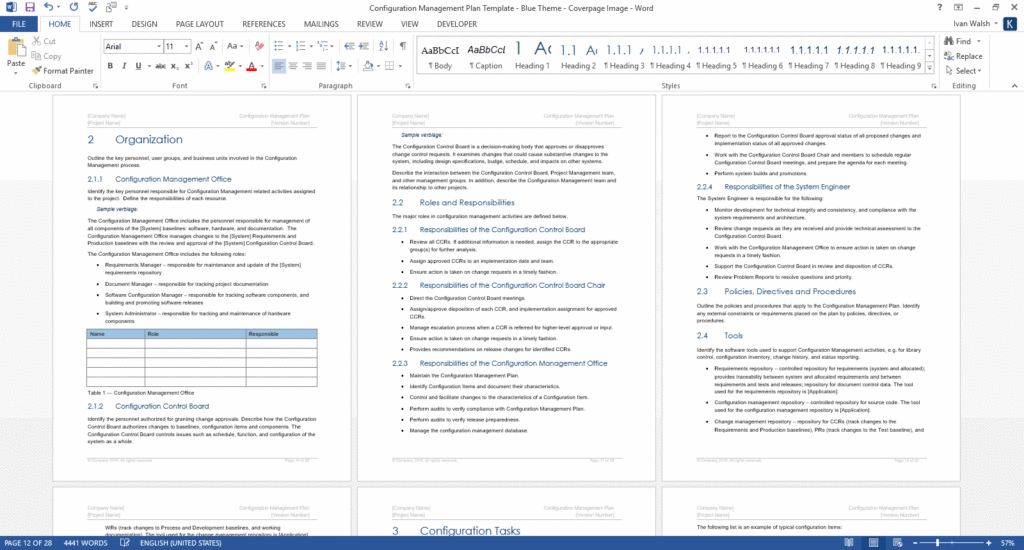 Configuration Management Plan Template (ms Word) – Technical Writing Tools