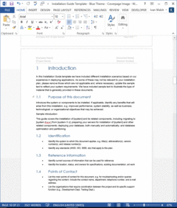 Installation Guide Template (MS Word) – Technical Writing Tools