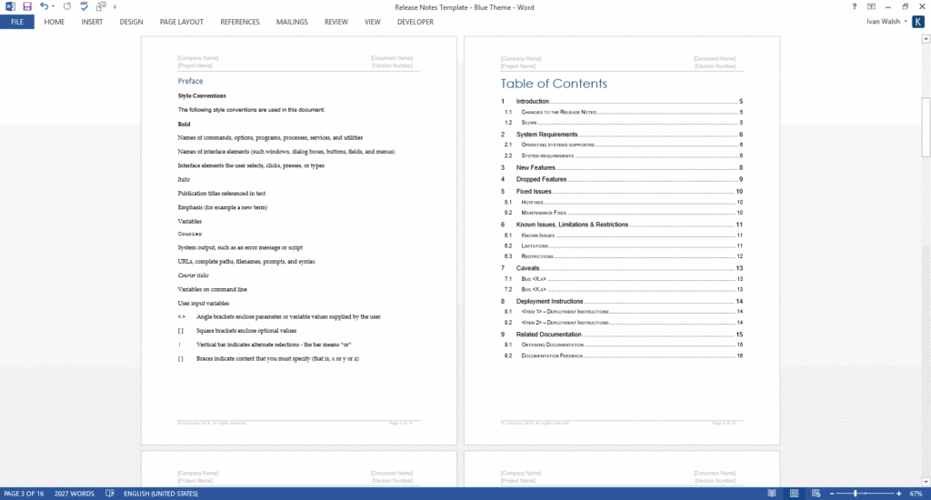 Release Notes Templates (MS Word) – Technical Writing Tools