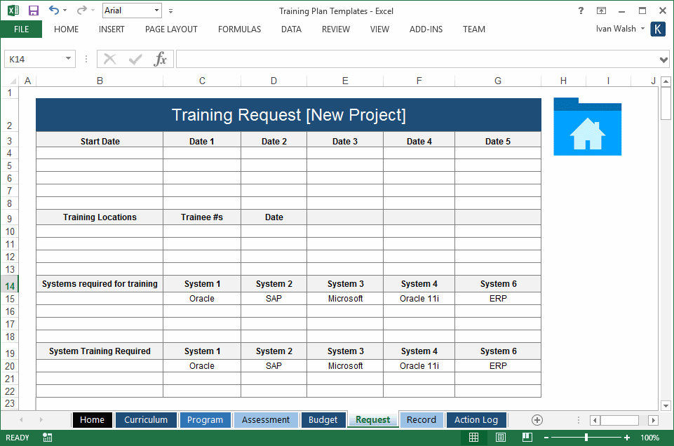 Training Plan Templates MS Word Technical Writing Tools